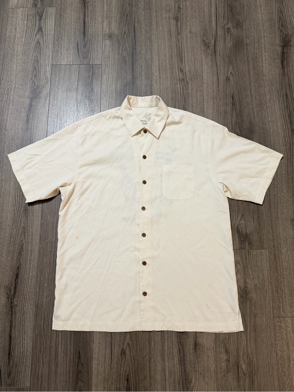 Tommy Bahama Cream Short-Sleeve Button-Down Shirt